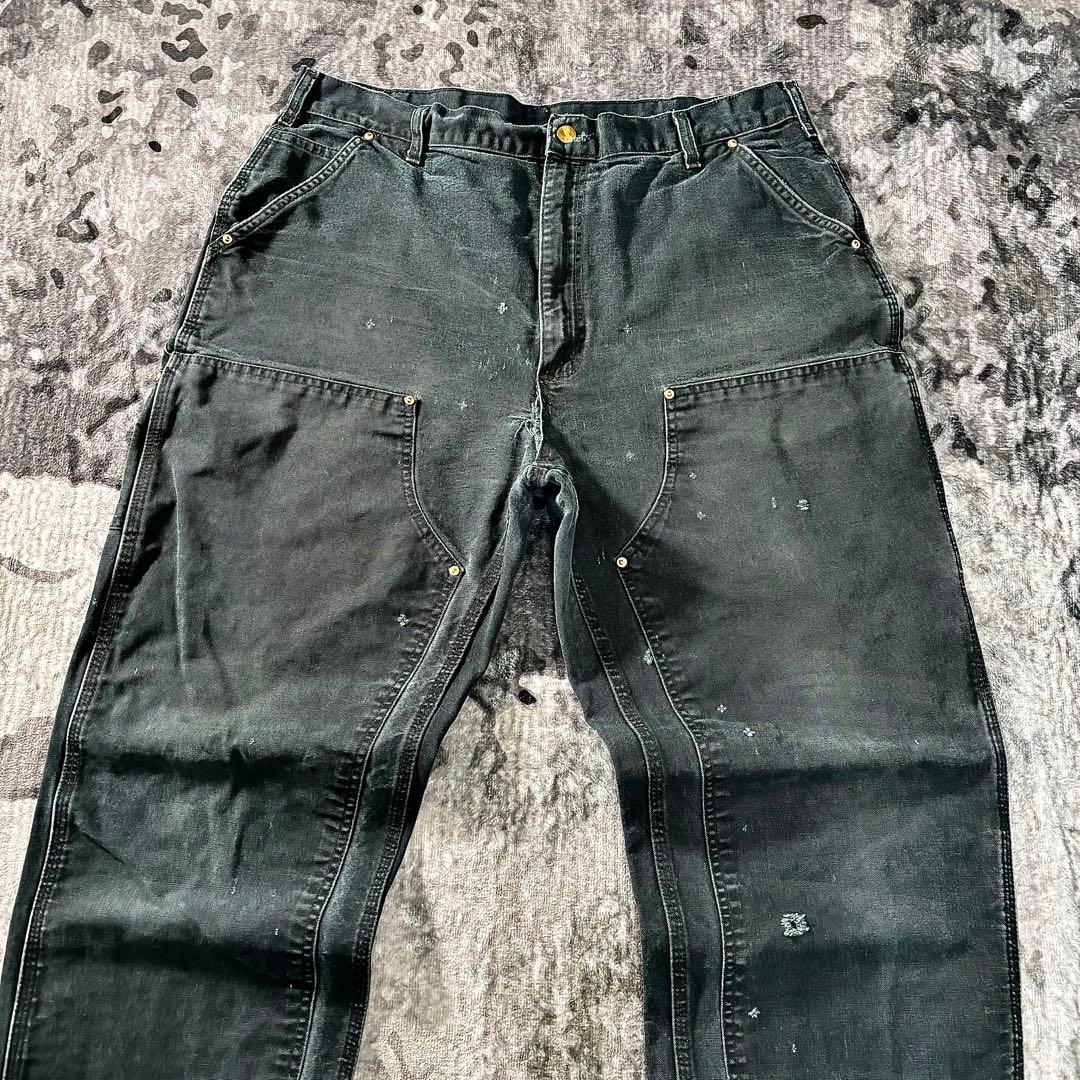 コメ欄セール！フェードブラック ダメージ×ペンキ 雰囲気系 ダブルニー 一点物