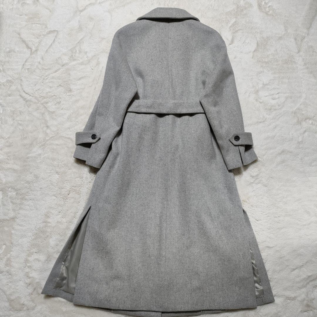 スローブイエナ ウール カシミア混 ガウンコート 女優襟 ベルト付き