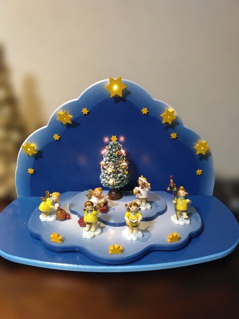 ドイツ　ザイフェン　ローテンブルク天体　間奏曲　天使の置物 LED 灯の家 子どもたち – ドイツ・ザイフェンの木のおもちゃ seiffen