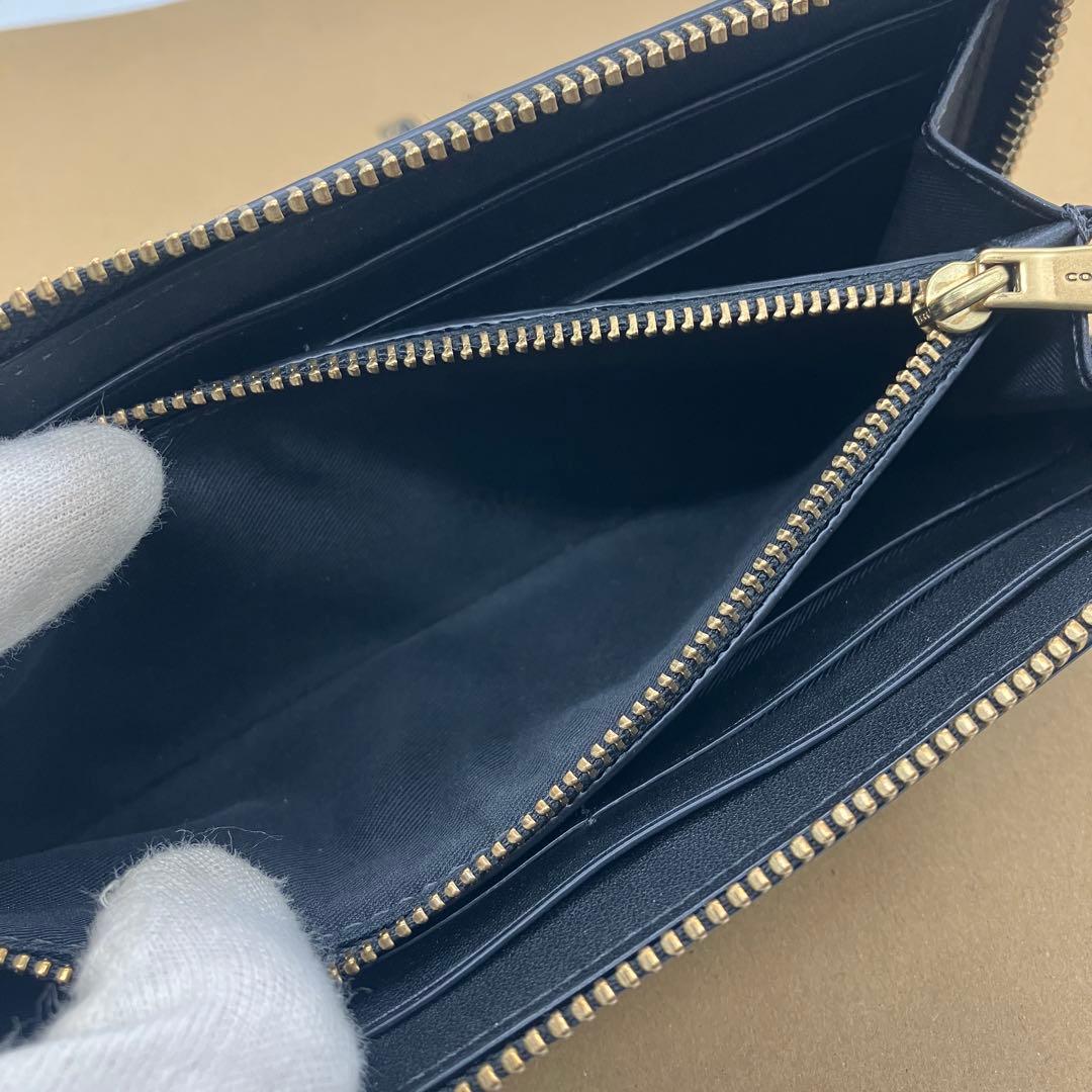 1531 COACH アコーディオン　ジップウォレット　長財布　C金具 黒 金