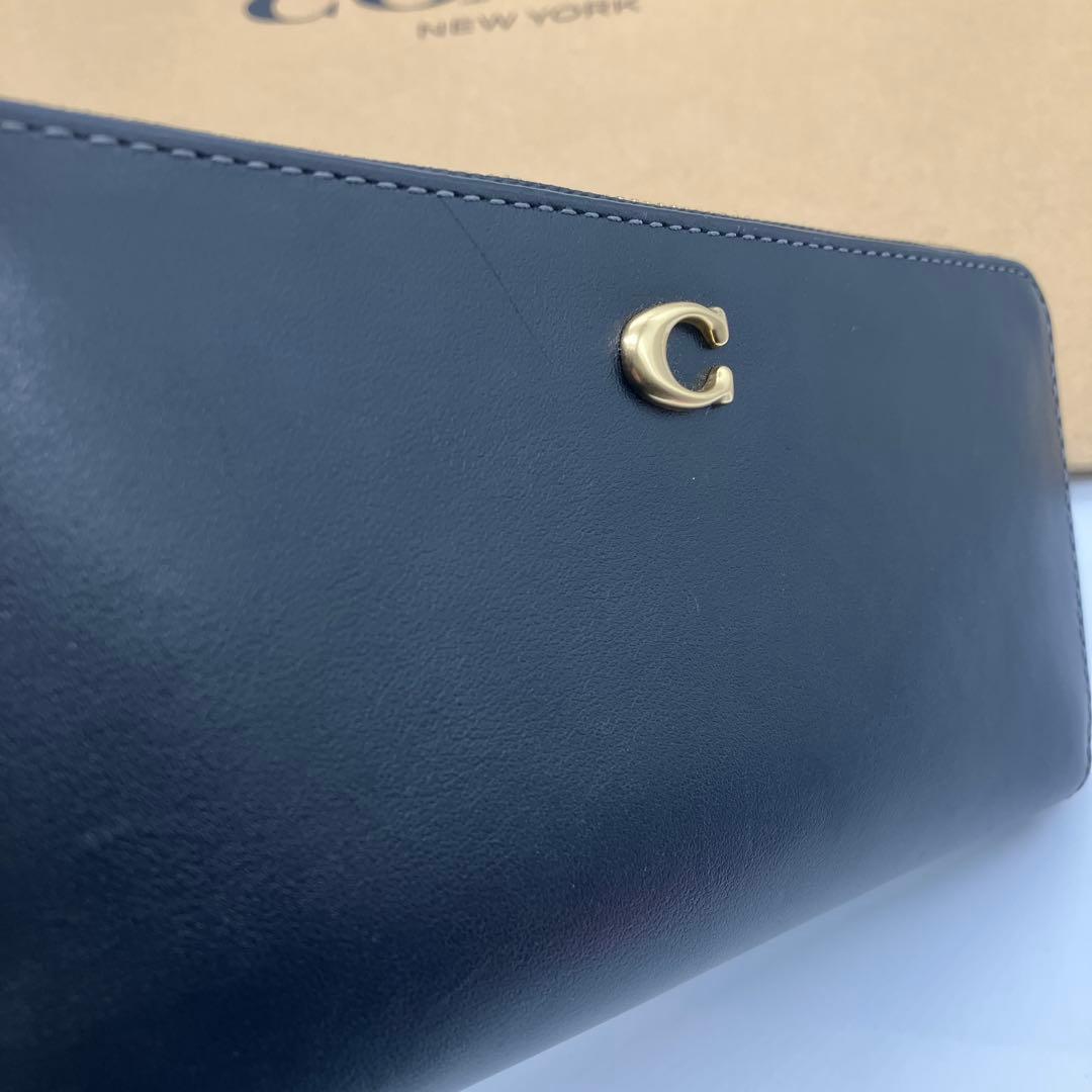 1531 COACH アコーディオン　ジップウォレット　長財布　C金具 黒 金
