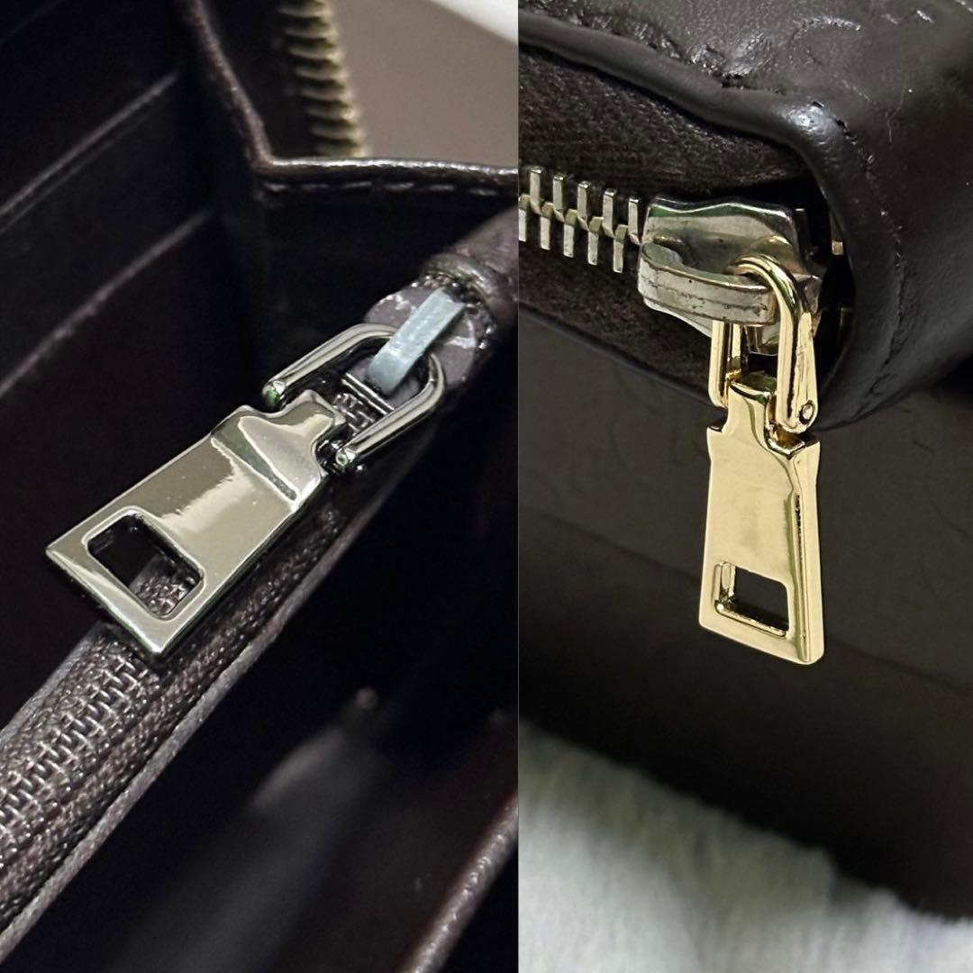 GUCCI グッチ　長財布　ラウンドファスナー　メタルロゴ ブラック　GG