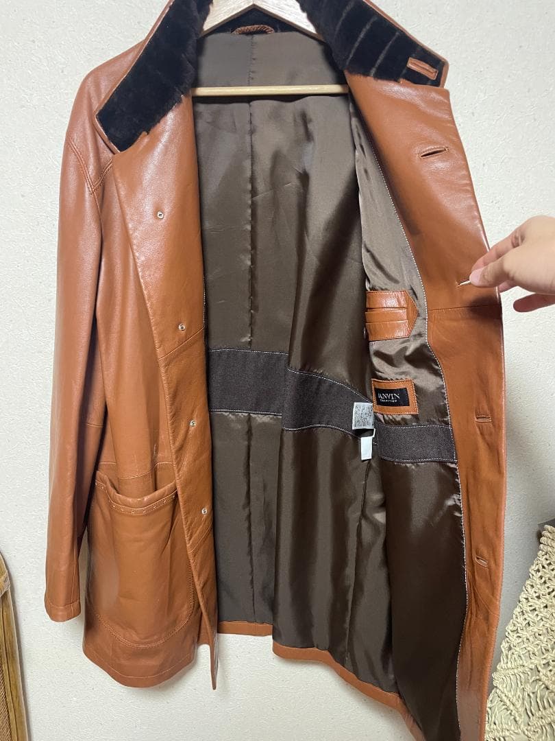 ユーロ　ヴィンテージ　ラム コート ジャケット 50 ランバン　コレクション