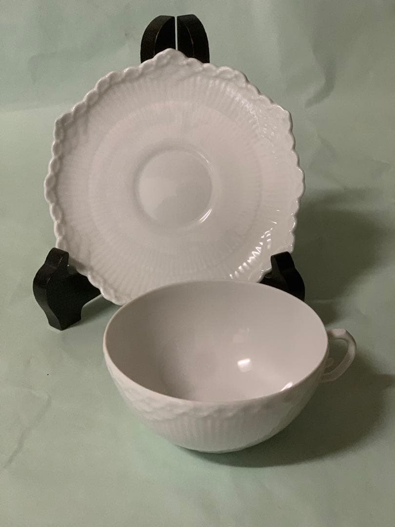 ロイヤルコペンハーゲン　ブルー、ホワイトフルーテッドフルレース6点セット、