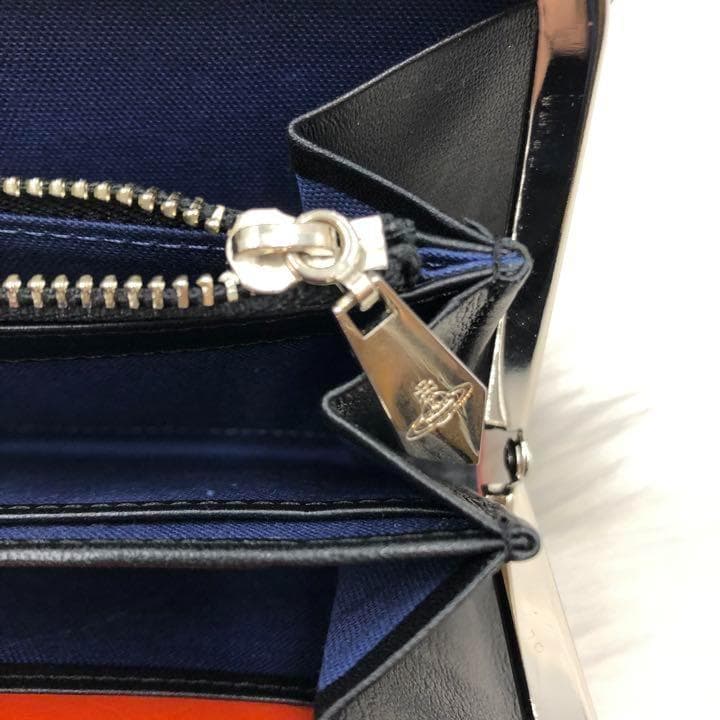 希少デザイン✨ ヴィヴィアンウエストウッド 長財布 がま口 エナメル オレンジ