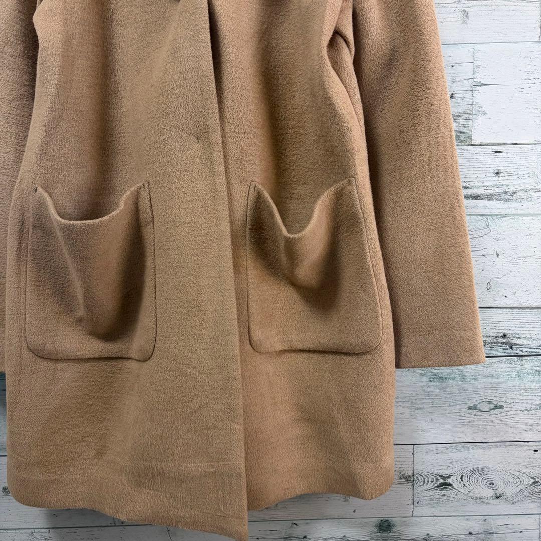 ☆ほぼ未使用☆ANAYI カシミアタッチ　バイカラーフードコート　キャメル
