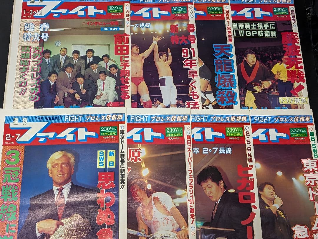 2【希少】プロレス新聞『週刊ファイト 90年6月〜91年6月発行 50冊セット