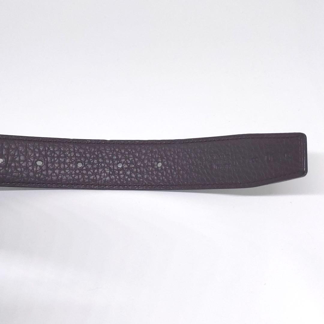 HERMES エルメス H レザー ベルト ブラック ブラウン 90 32MM