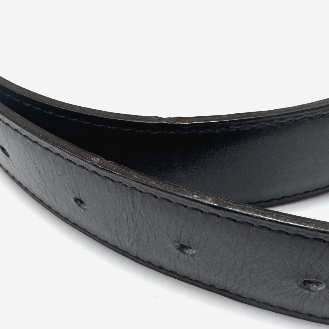 HERMES エルメス H レザー ベルト ブラック ブラウン 90 32MM