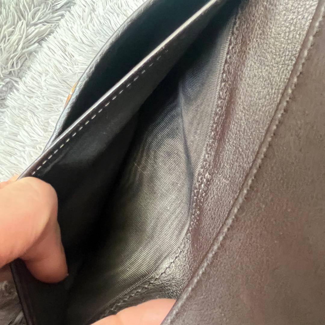 良品✨GUCCI シマ　ラブリーハート　Wホック　ダークブラウン　レディース