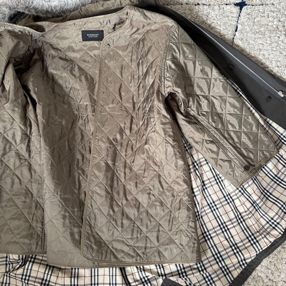 【美品✨】バーバリー　モッズコート　ライナー　キルティング　ノバチェック　ファー