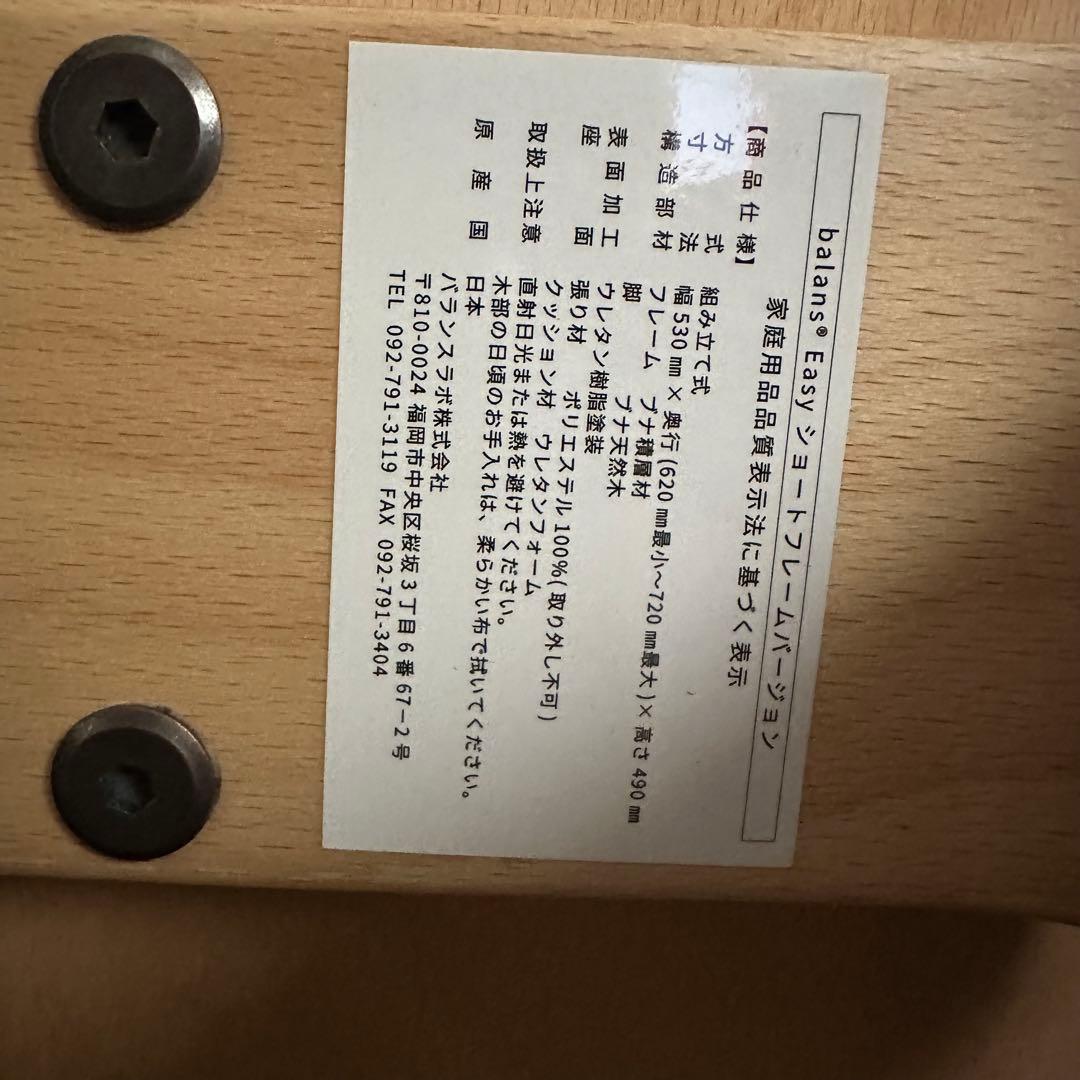 美品 バランスイージー 現行 アムンゼン生地 ベージュ ショートフレーム