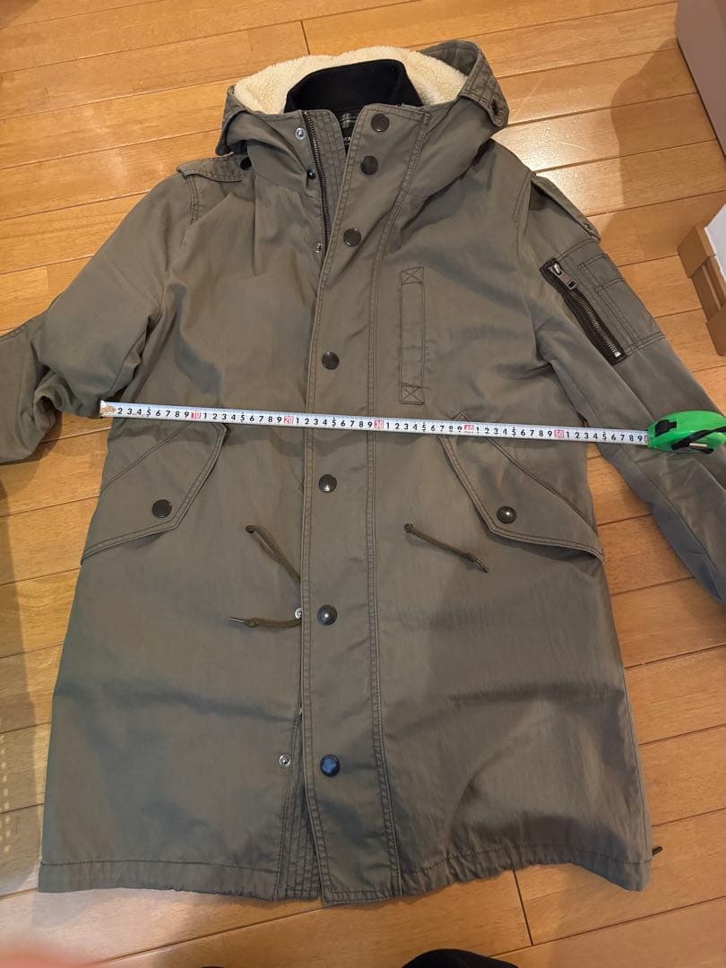 BURBERRY BLACK LABEL フード付きモッズコート LL