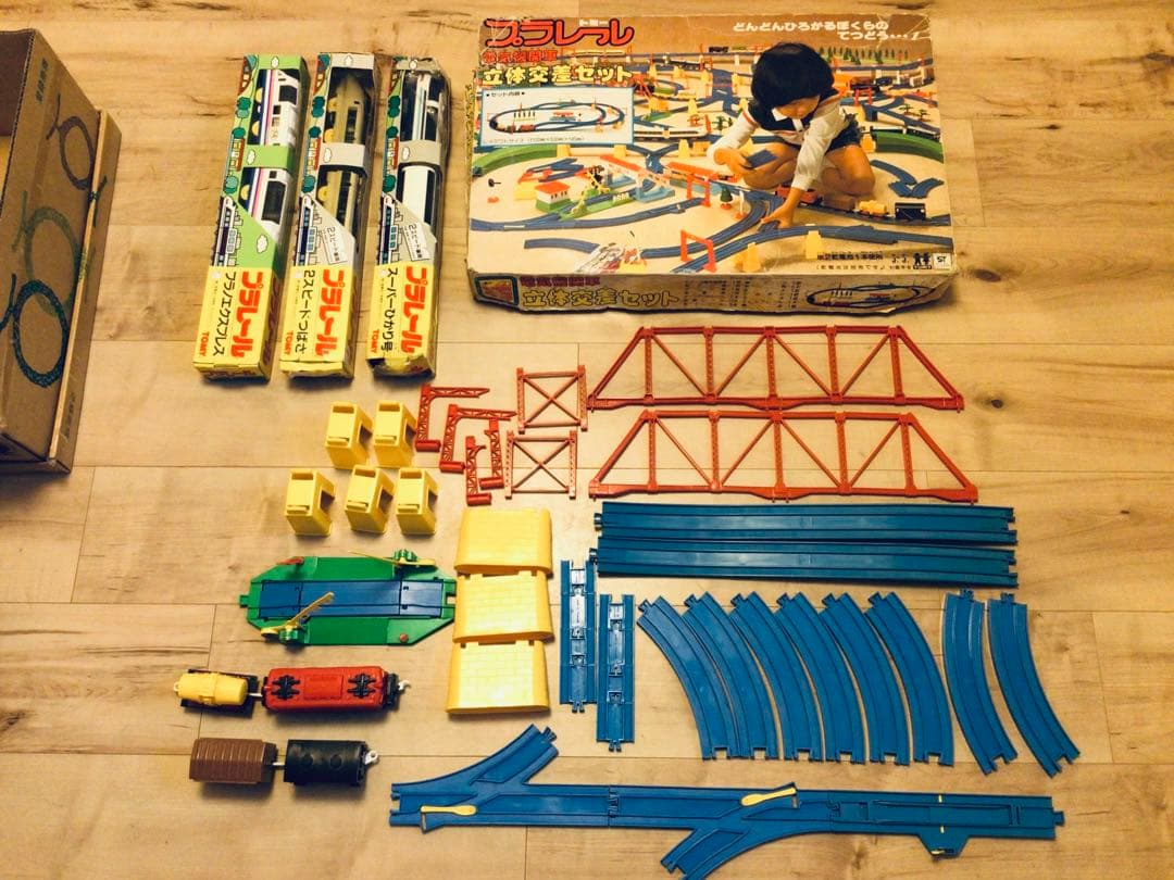 ◉1981年製◉トミー◉プラレール◉電気機関車立体交差セット他◉当時物