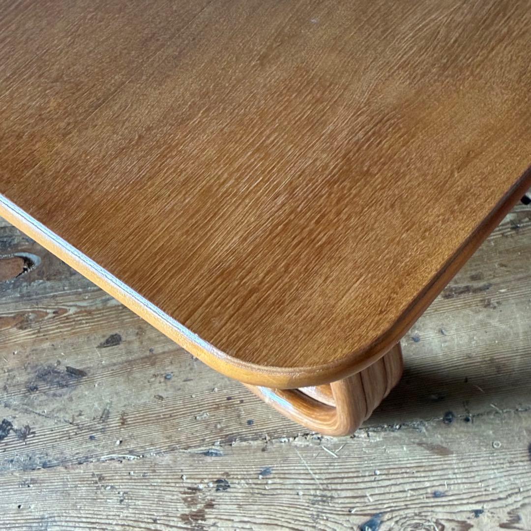 レトロ ヴィンテージ 折り畳み式 センターテーブル ラタン脚