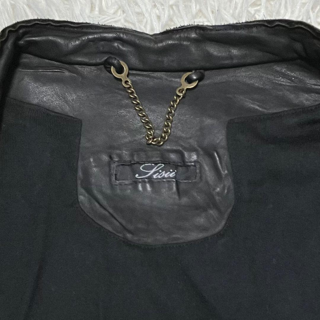 希少✨美品✨シシ sisii 牛革 カウレザージャケット 黒 シングルライダース