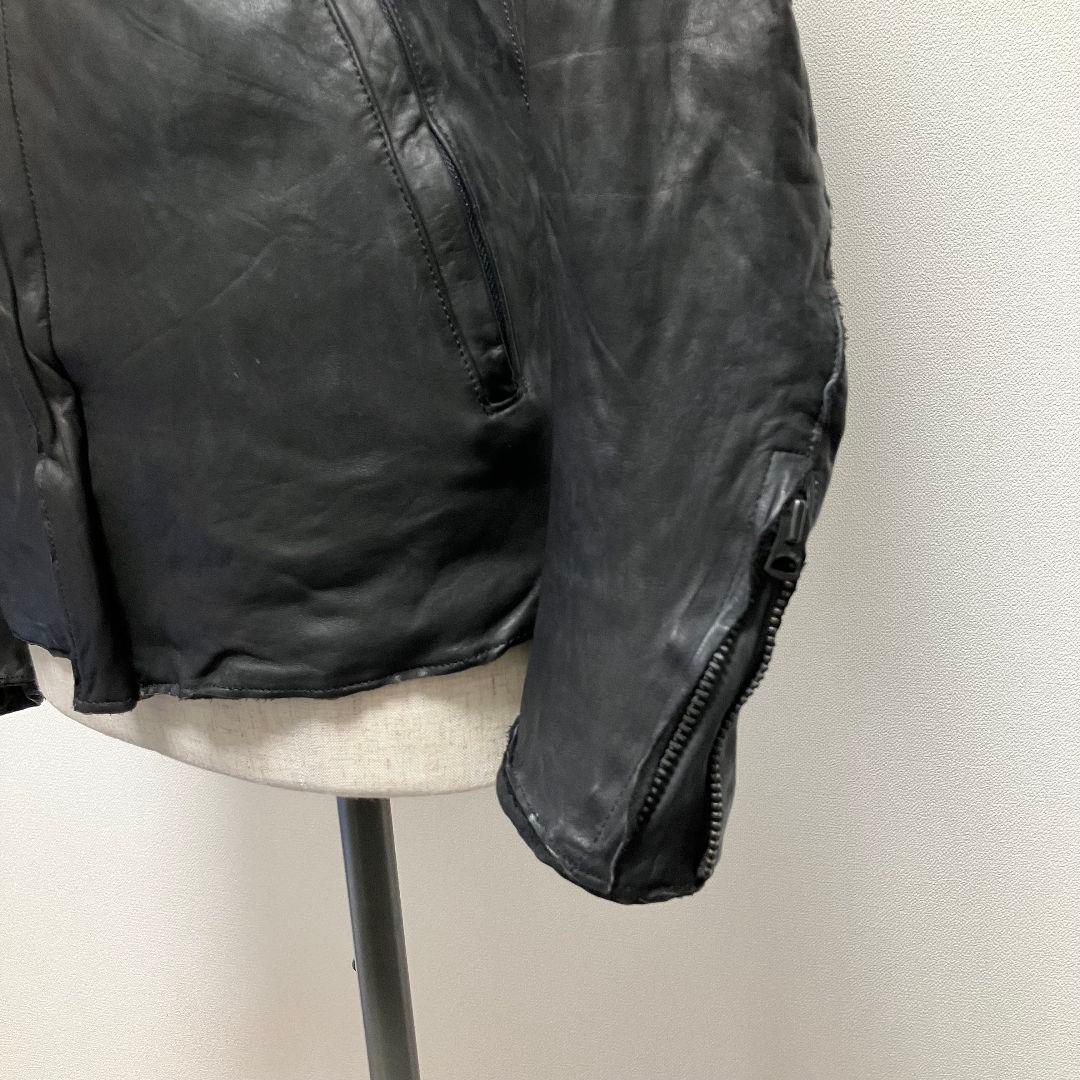 希少✨美品✨シシ sisii 牛革 カウレザージャケット 黒 シングルライダース