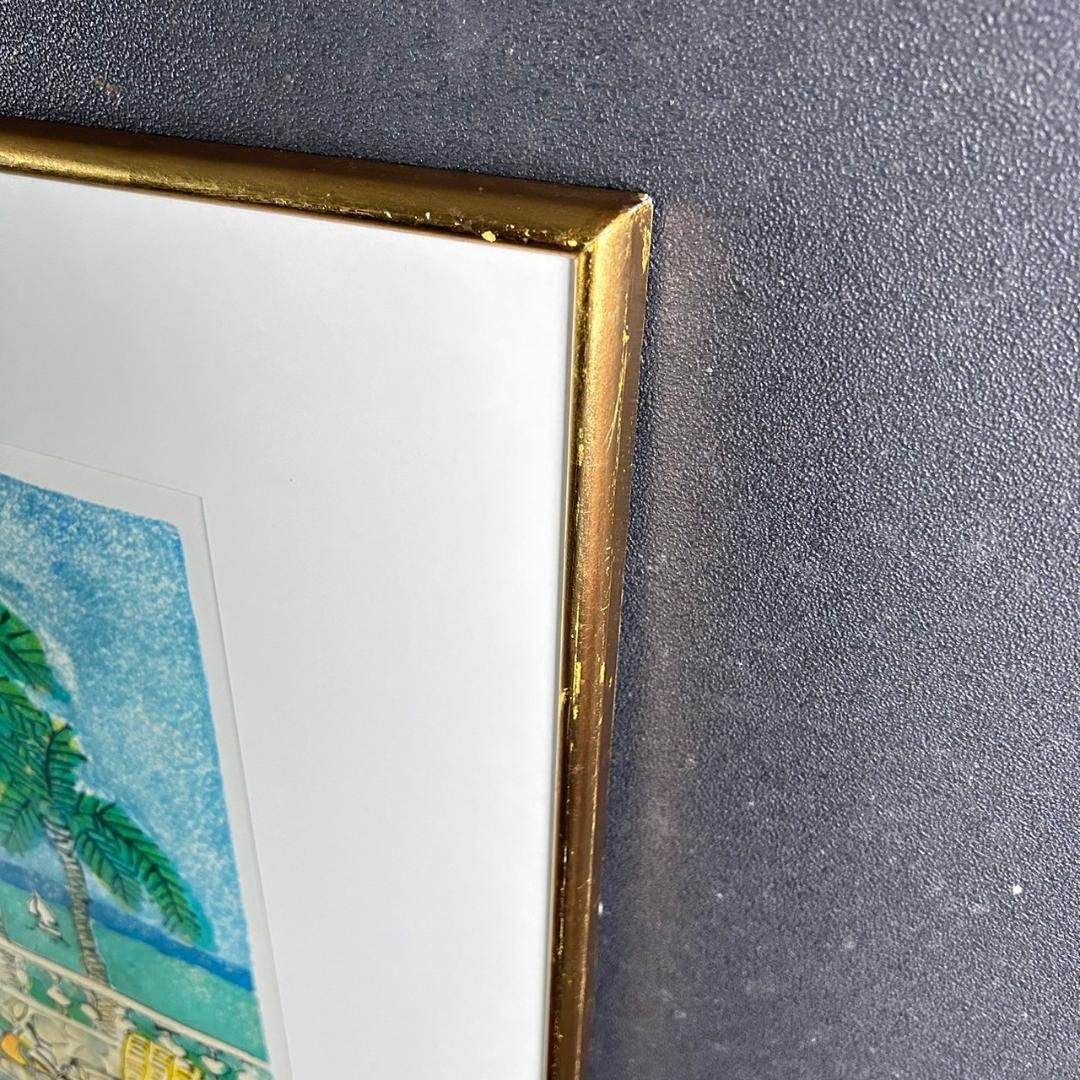 ポール・アイズピリ「夕暮れの蝶」リトグラフ 直筆サイン入り 額縁入り