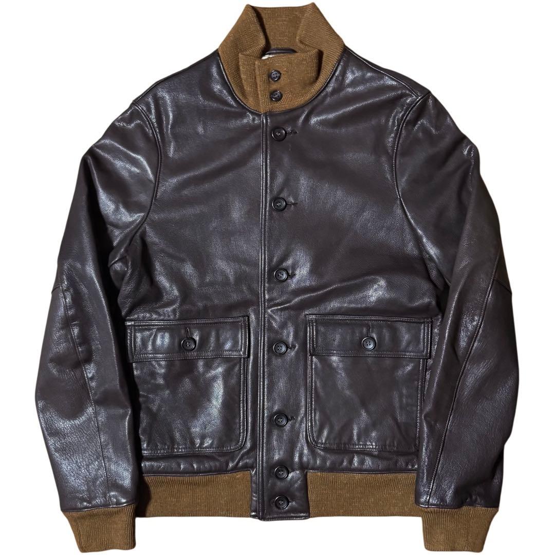 雰囲気抜群 GB Sport 米国製 A-1 本革 フライトジャケット M 濃茶 雰囲気抜群 GB Sport 米国製 A-1 本革 フライトジャケット M 濃茶
