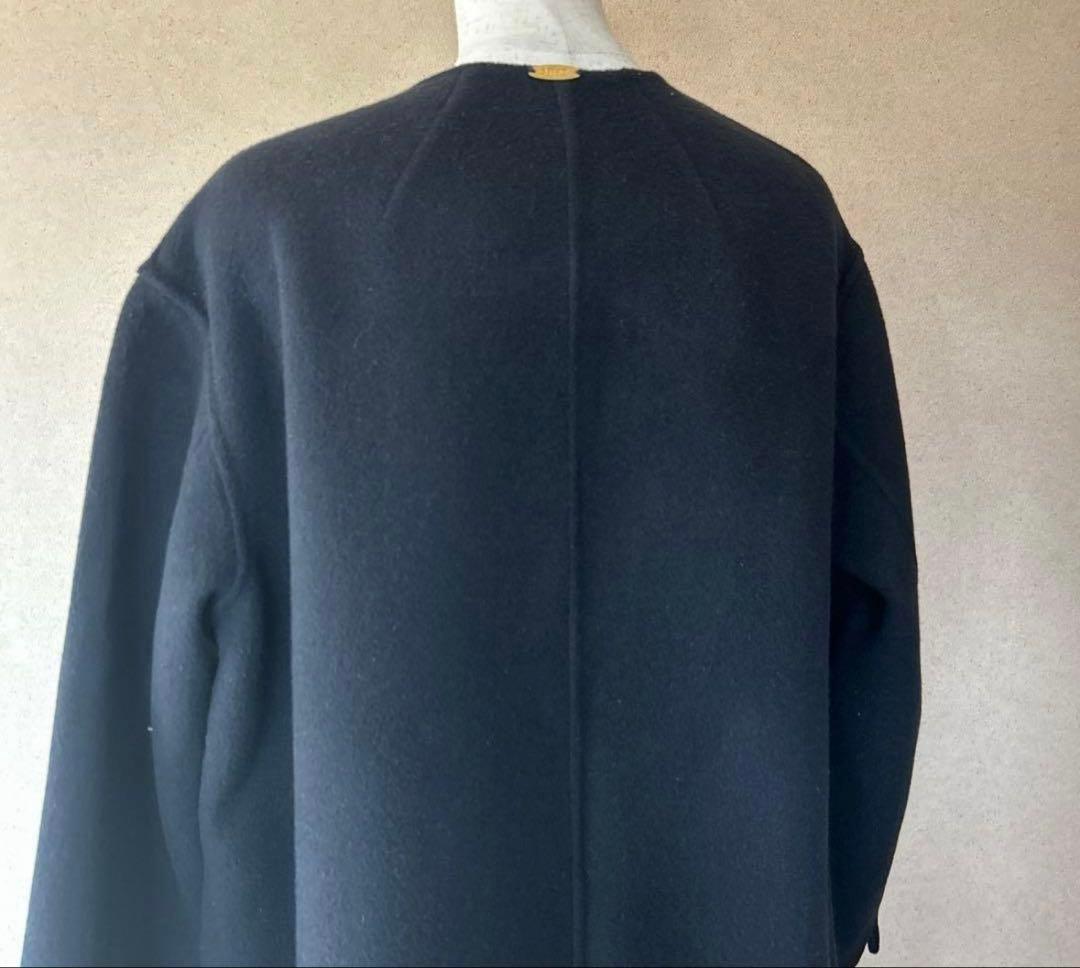 【美品】ミューズドゥーズィエムクラス　ノーカラーリバーロングコート36