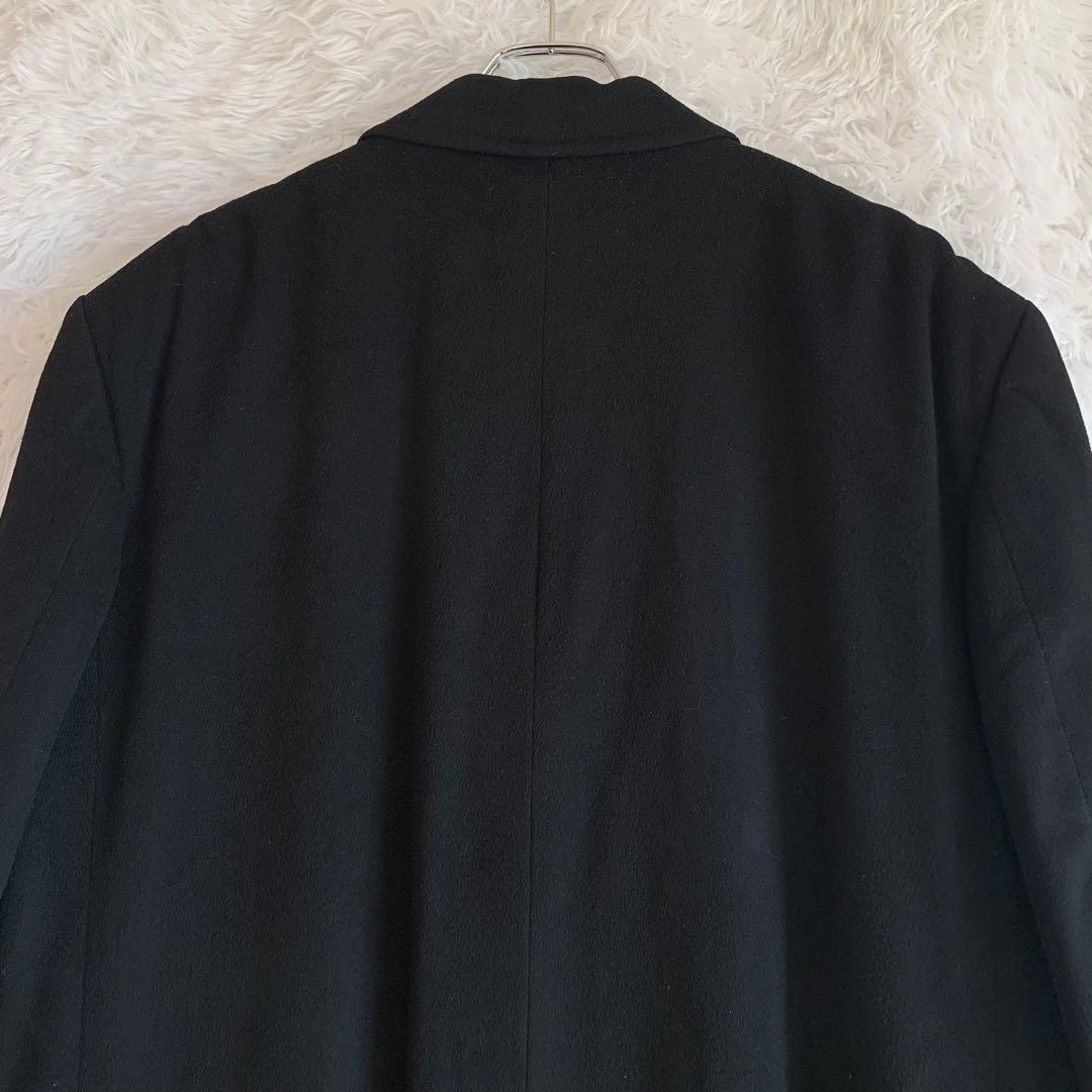 カシミヤ ダブルブレストコート L ブラック メンズ 日本製 紳士 通勤 上品
