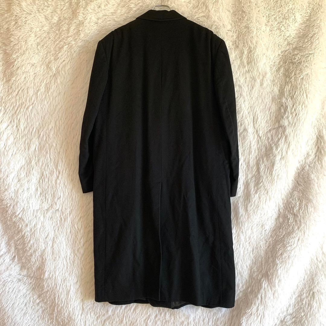 カシミヤ ダブルブレストコート L ブラック メンズ 日本製 紳士 通勤 上品