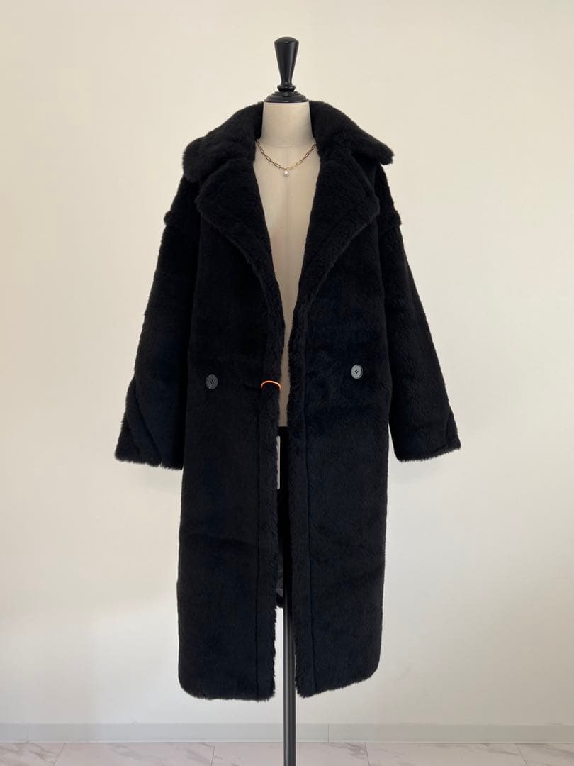 新品未使用 ベアロングコート テディコート ブラック
