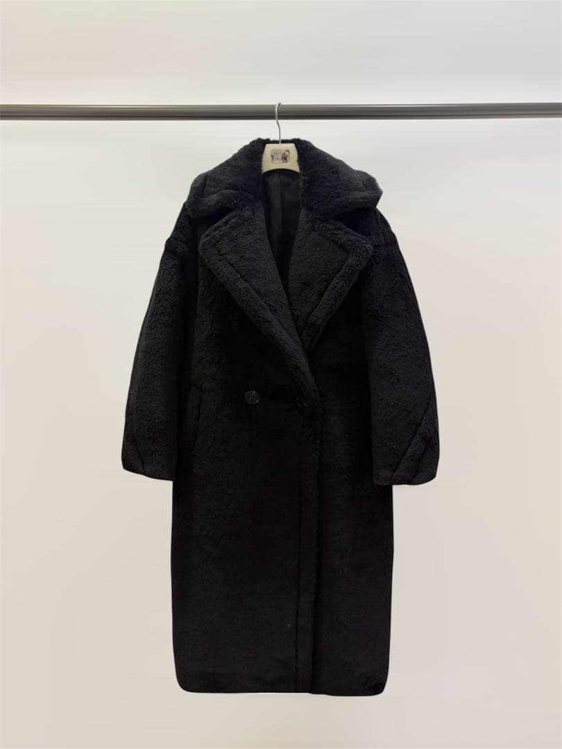 新品未使用 ベアロングコート テディコート ブラック