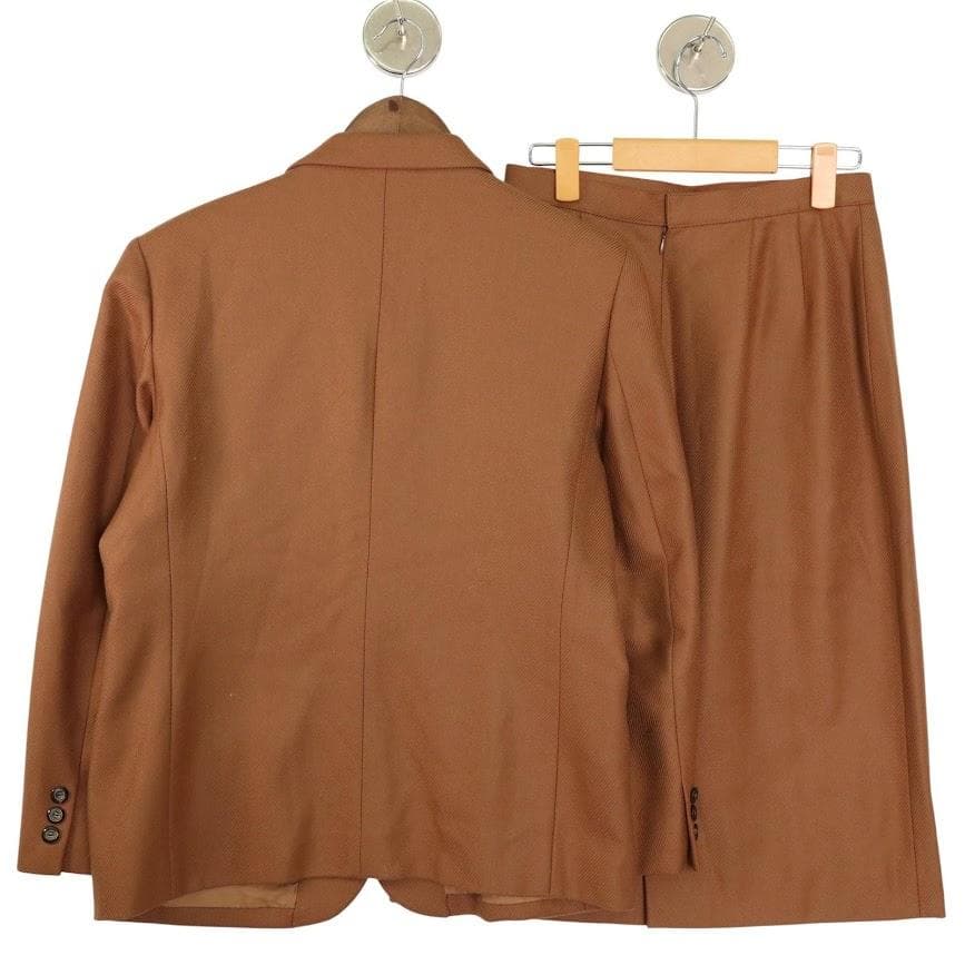 BURBERRY バーバリー セットアップ ジャケット　スカート　茶　ウール　L