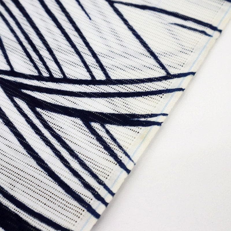 《竺仙【綿絽】小紋◆浴衣反物■青海波にもみじ■白地◆夏着物■反25-142》