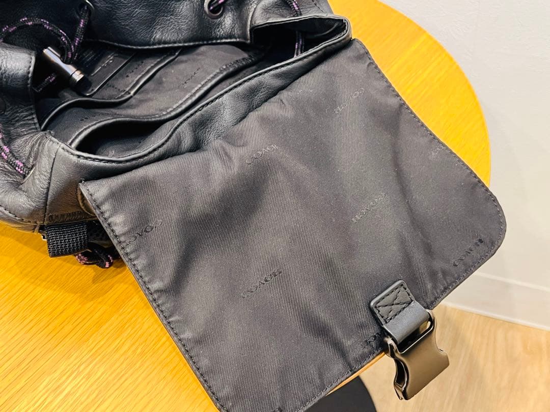 ◆COACH コーチ リュック バックパック レザー ブラック 保管品◆