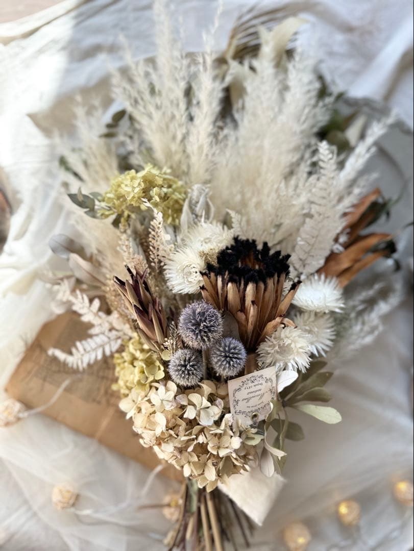 プロテアとパンパスグラスのアンティークスワッグ＊ 73㌢ ネイティブ