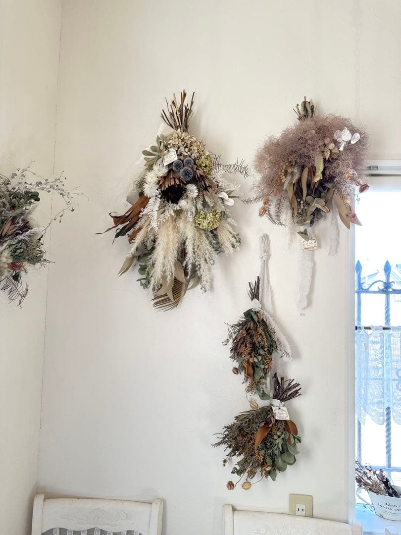 プロテアとパンパスグラスのアンティークスワッグ＊ 73㌢ ネイティブ