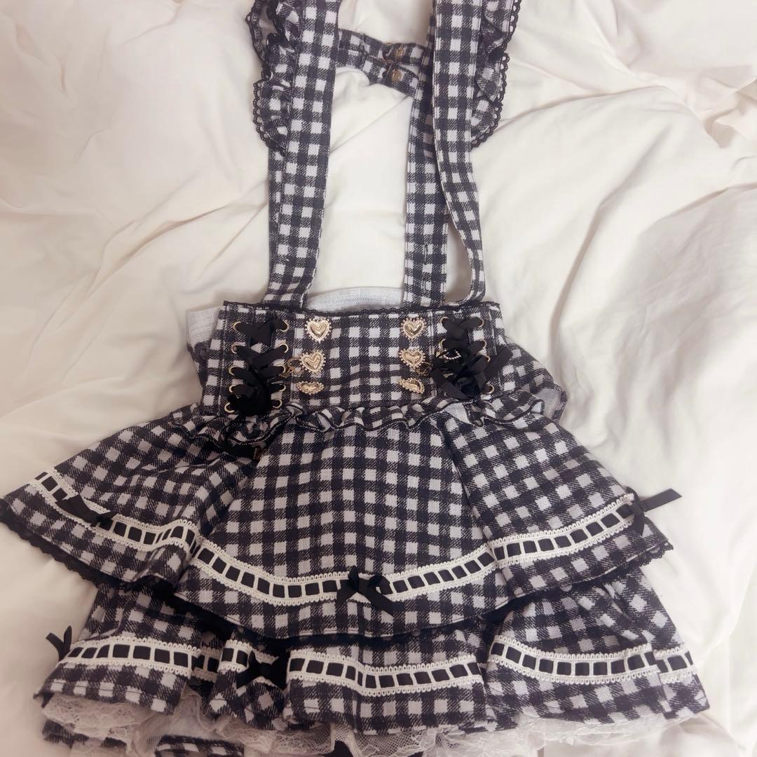 はじごリボンギンガムティアードスカパン 黒 はしごリボンギンガムティアードスカパン ｜ LIZ LISA（リズリサ）公式