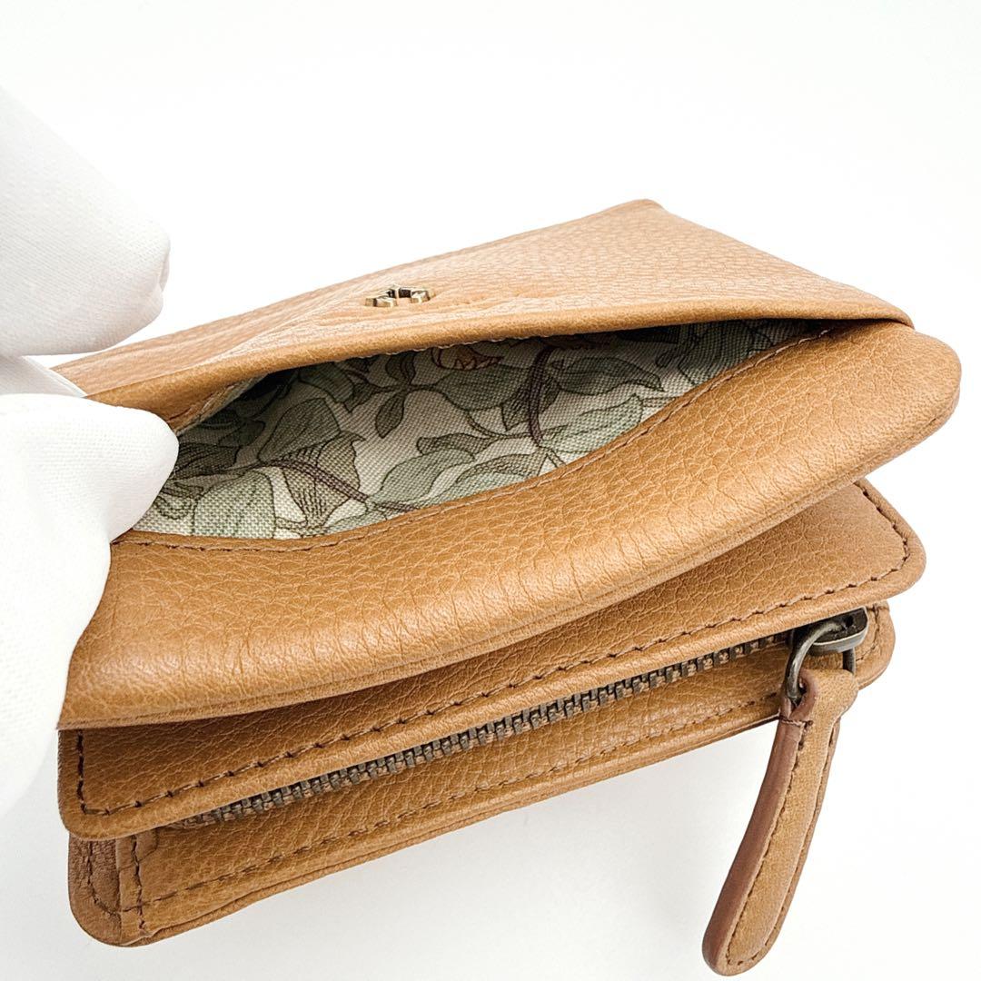 美品】Dakota 二つ折り財布 コンパクト 本革 馬蹄 L字ファスナー