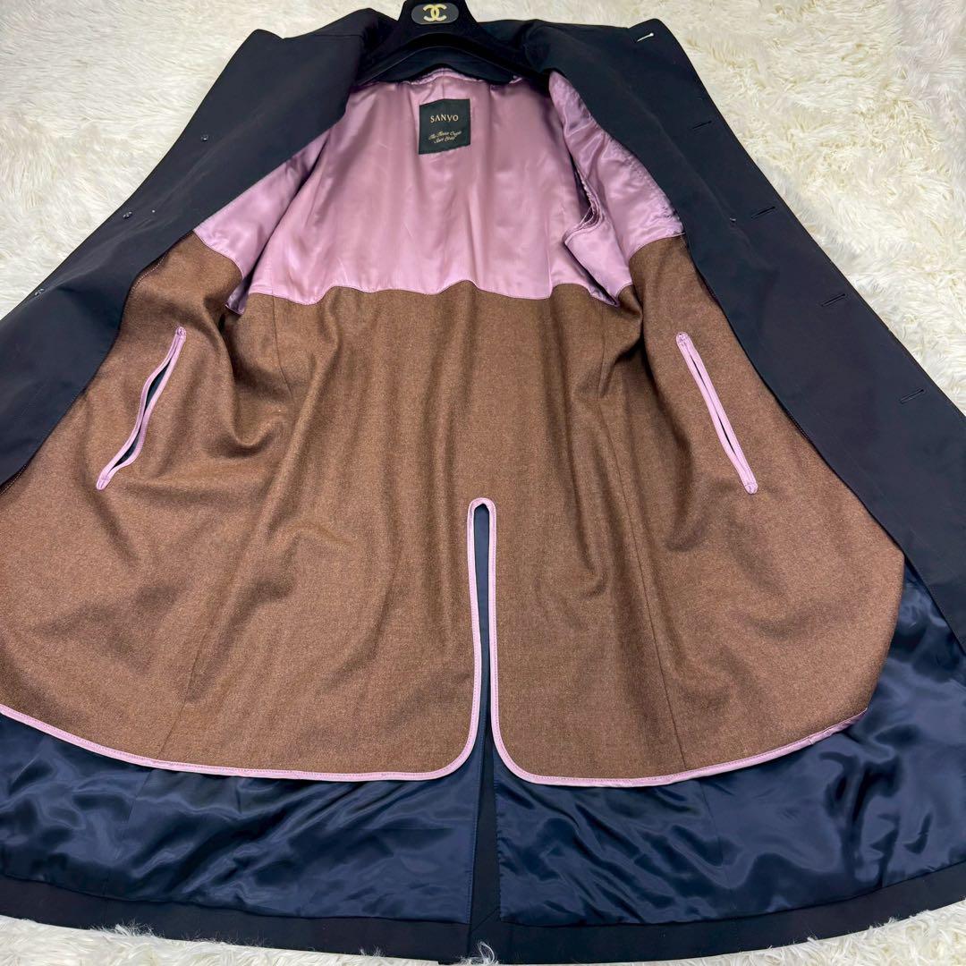 極美品✨ SANYO 100年コート ステンカラーコート 比翼 ライナー付 LL
