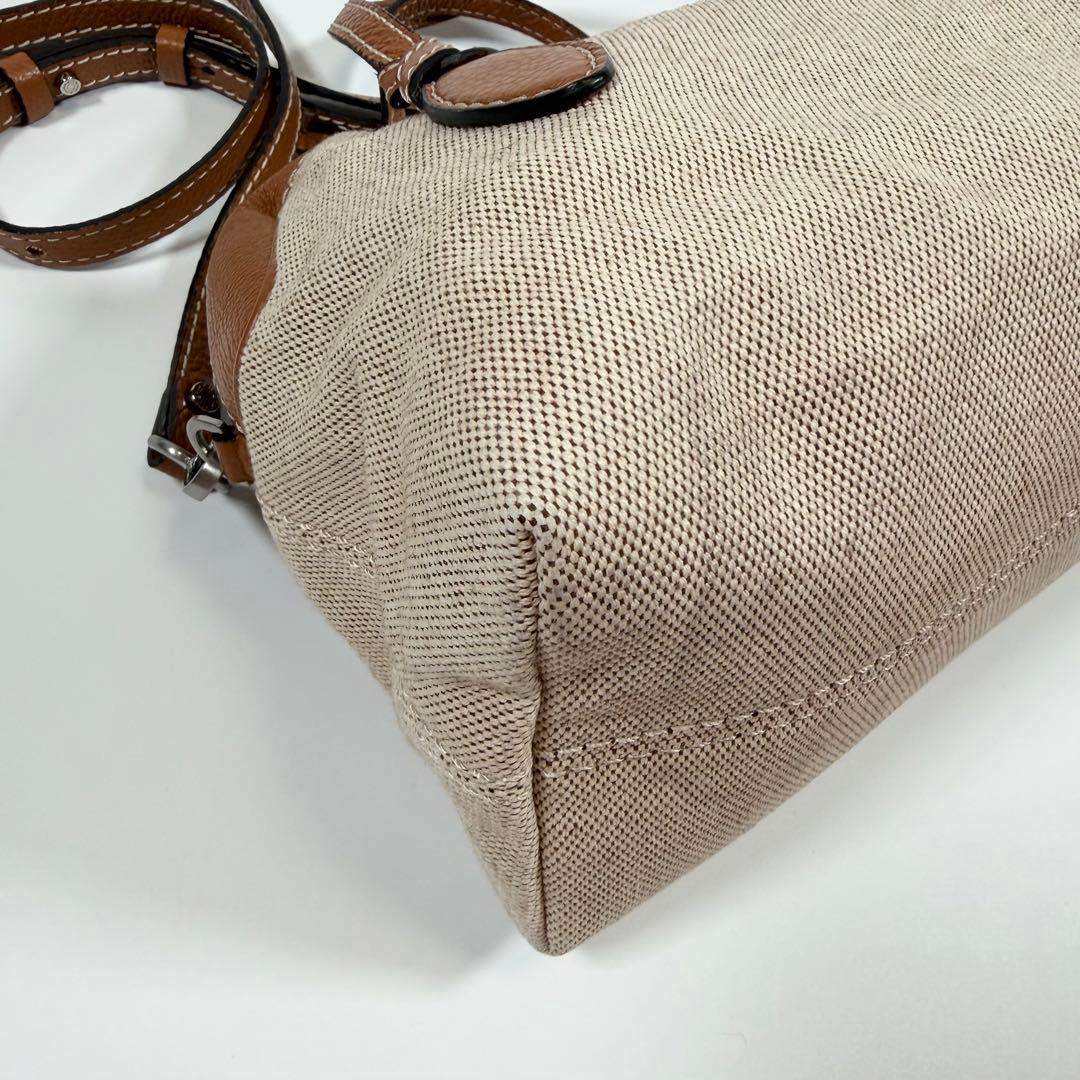 【極美品】ジャンニキアリーニ　ハンドバッグ 2way サファリ　ベージュ