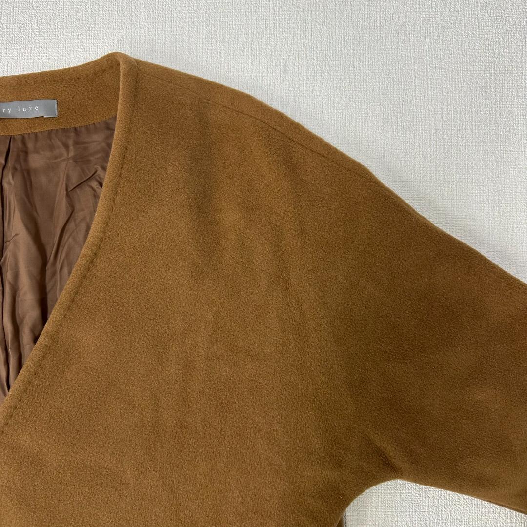 セオリーリュクス ロングコート ラップデザイン カシミヤ100％ M キャメル