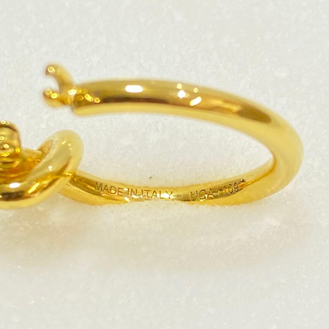 CELINE セリーヌ ノット スモールフープ ピアス 片耳 ゴールド