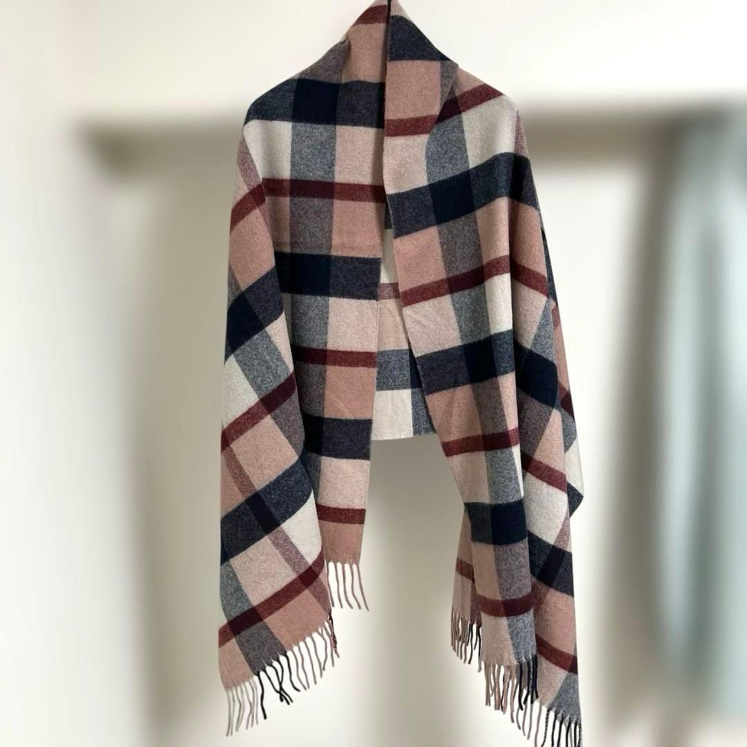 mimi46ブルーレーベル　クレストブリッジ　カシミヤ　大判　ストール