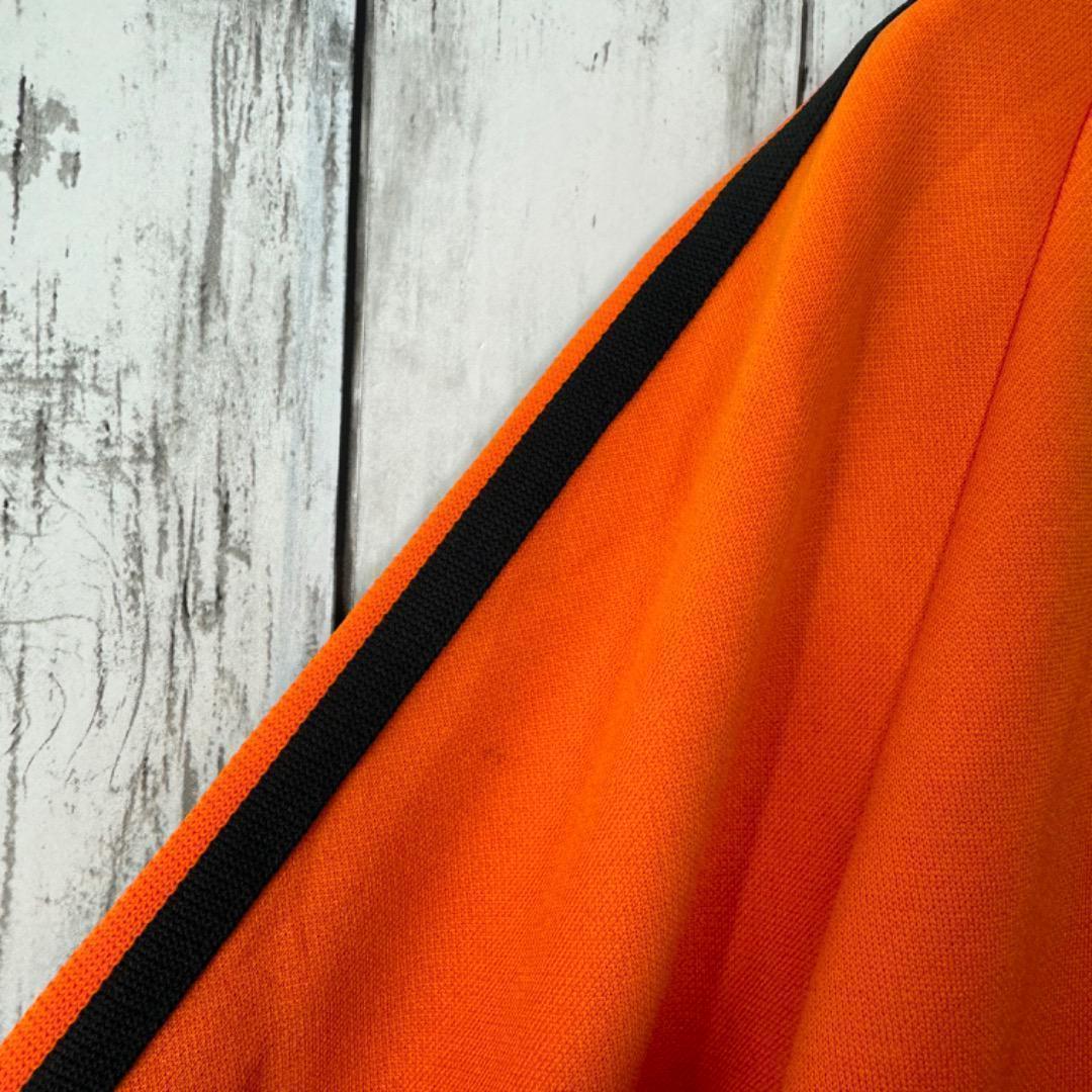 人気カラー アディダス ジャージ オレンジ 黒 7号 2XL トレフォイル