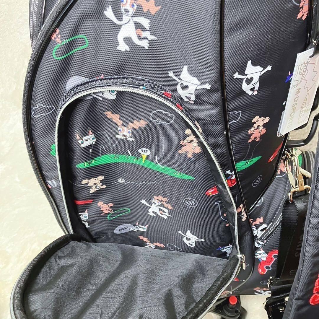 M・U SPORTS 25秋冬新作 総柄キャディバッグ キャスター付き ブラック