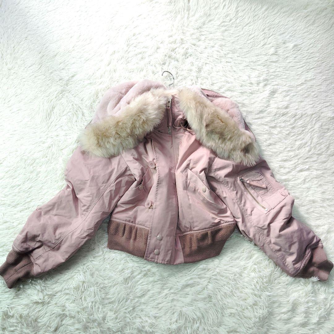 【超入手困難】ファーファー　N-2B割れフードミリタリーファージャケット　ピンク