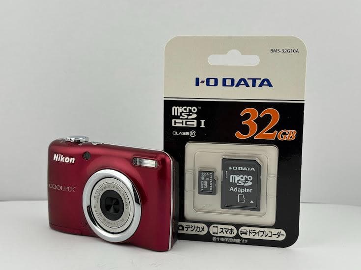 ☆極上美品☆ニコン NIKON COOLPIX L23 レッド☆メモリーカード付