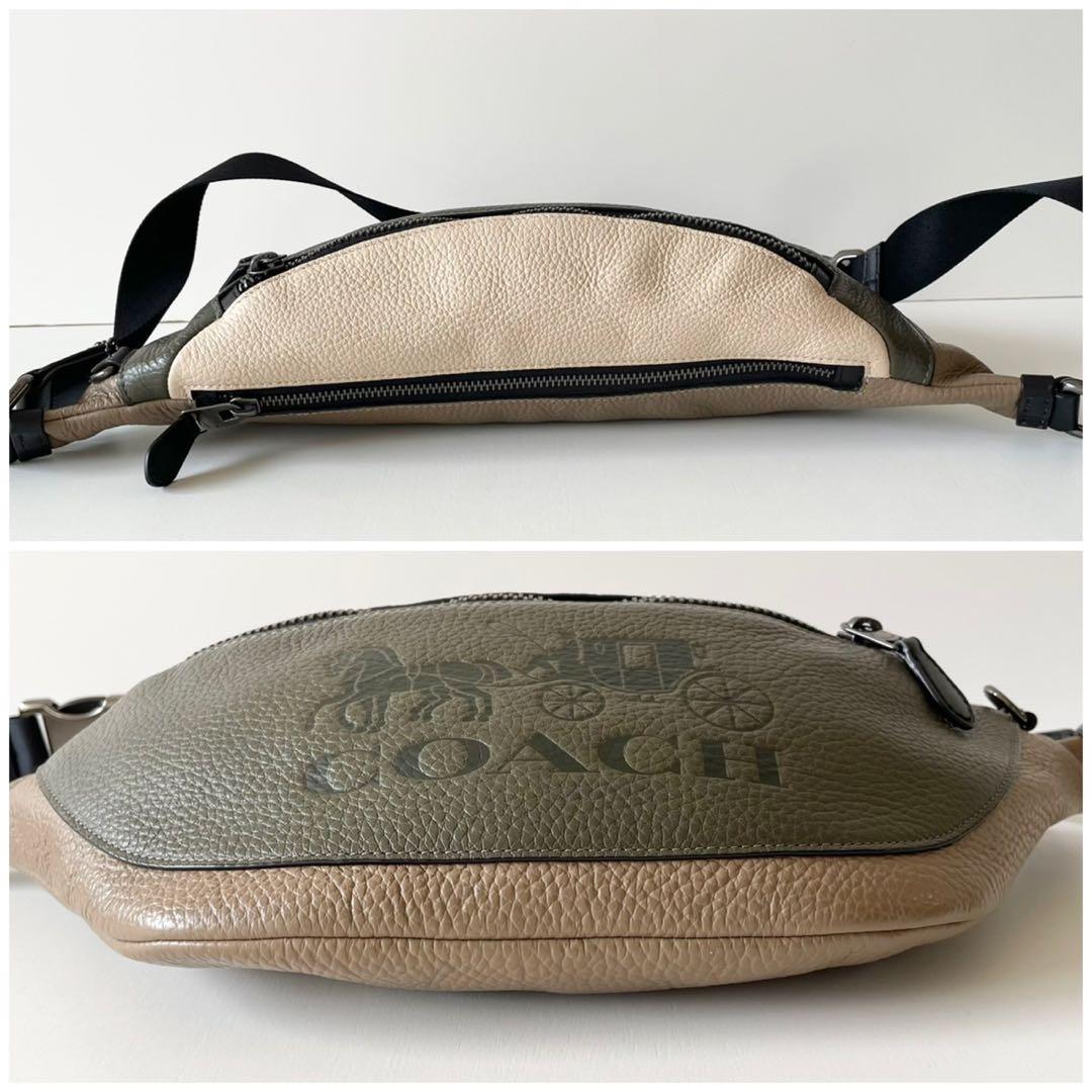 【ほぼ新品】COACH メンズ ボディバッグ ワーレン 本革 馬車