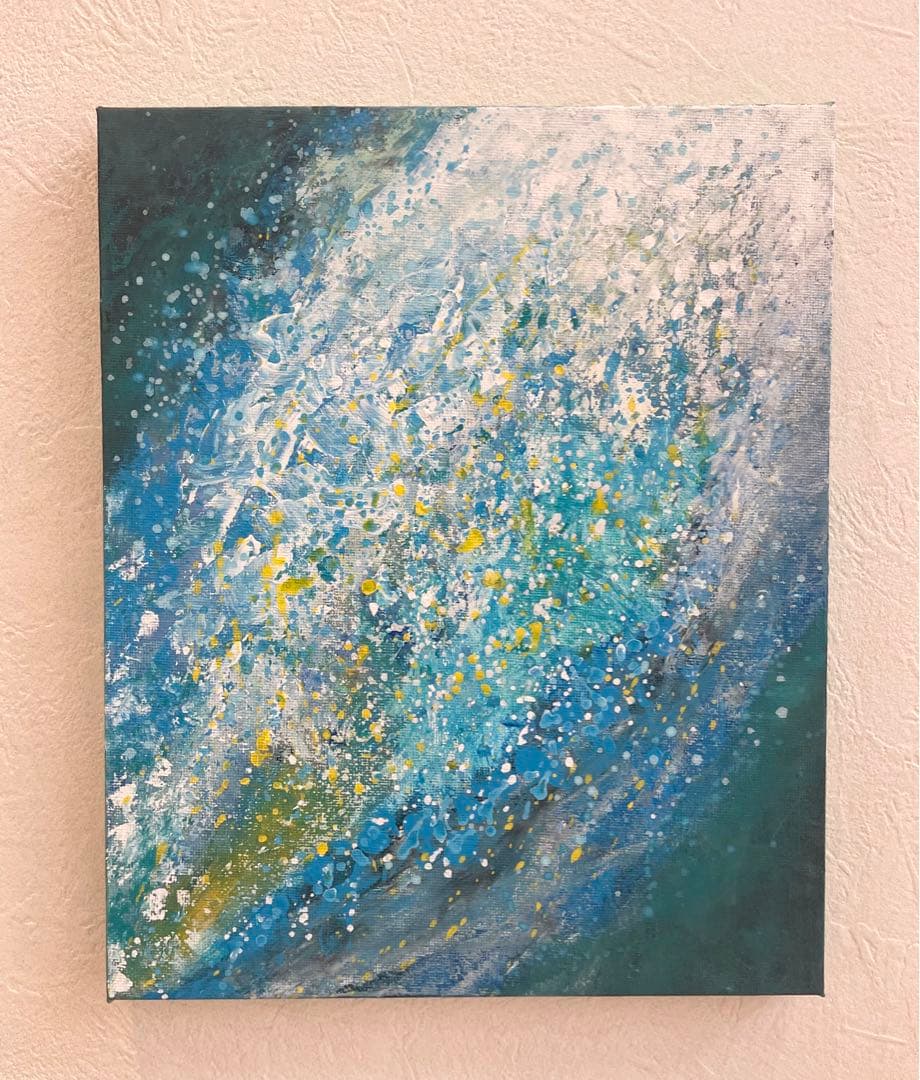 313 抽象画 アクリル画 アート 原画 キャンバスボード F3 宇宙の彼方