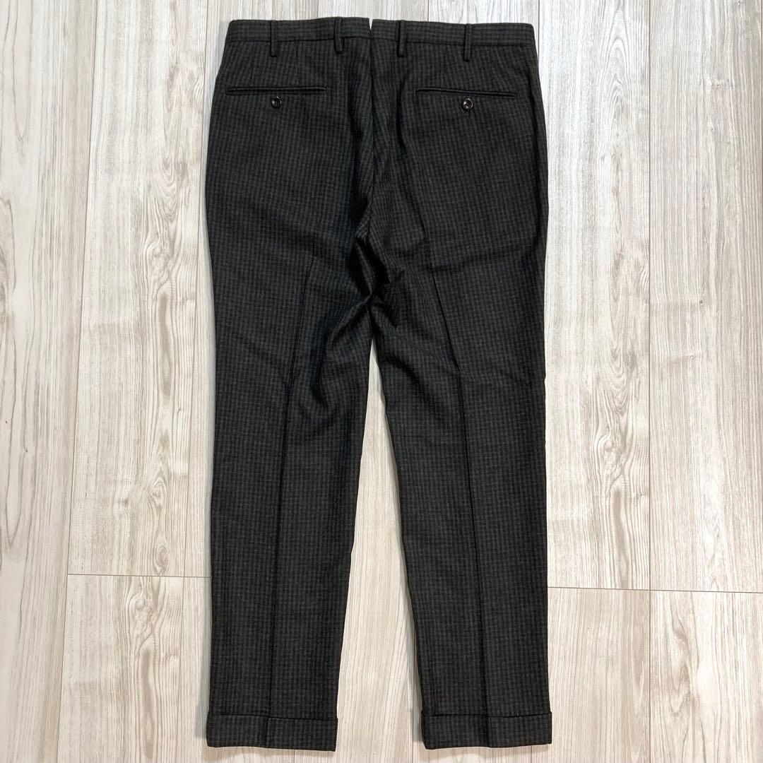 INCOTEX インコテックス スラックス ウール グレー チェック 48 美品