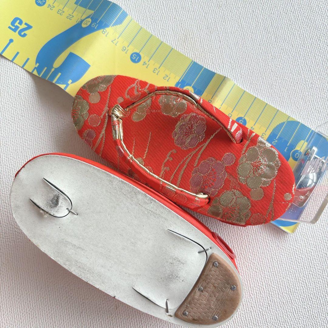 フルセット 七五三7歳女の子 赤黒地絹毬牡丹 新品袋帯緑地 簡単半襟