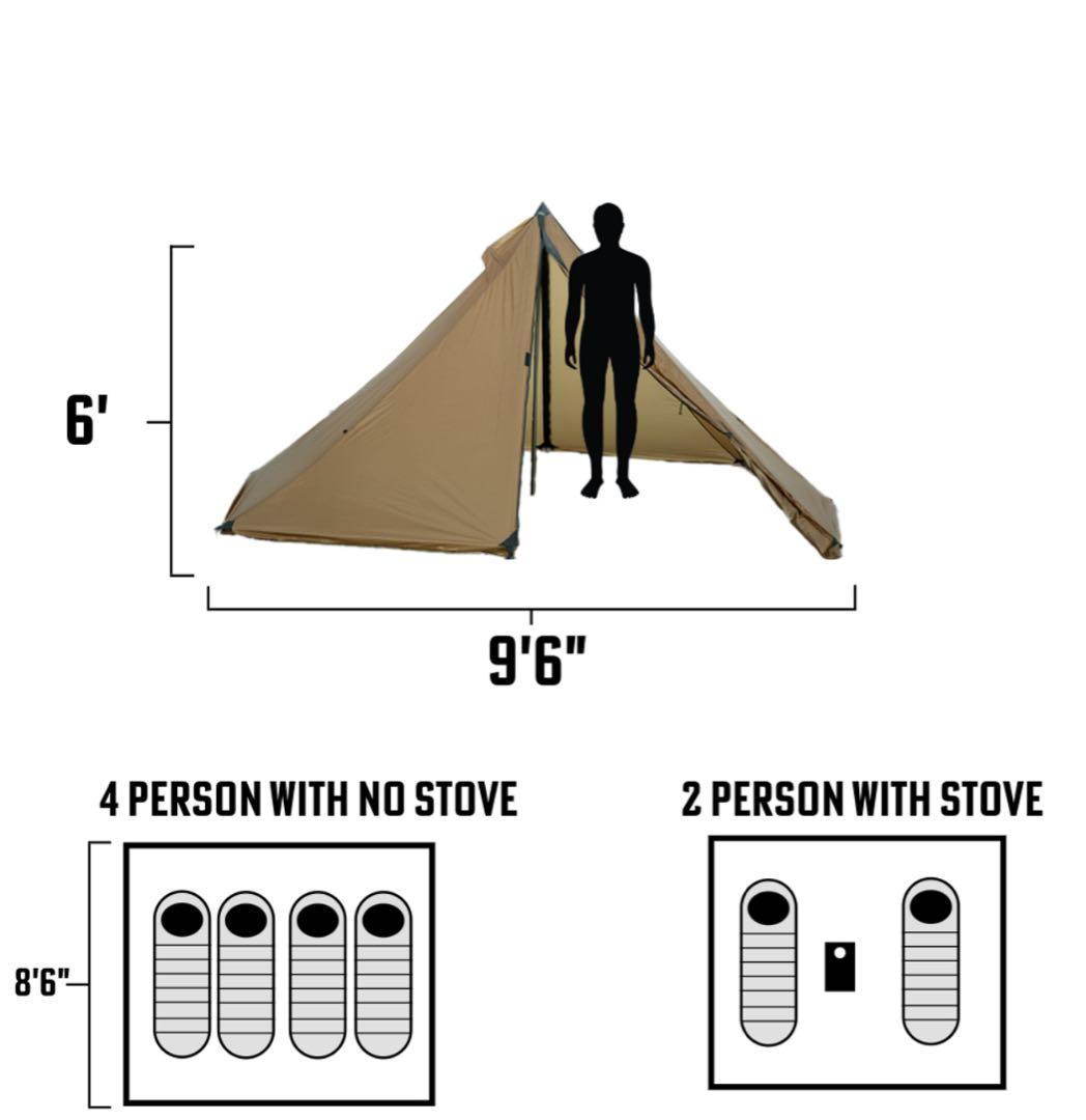 シークアウトサイド　シマロン　4人用　ULワンポールテント　煙突ポート