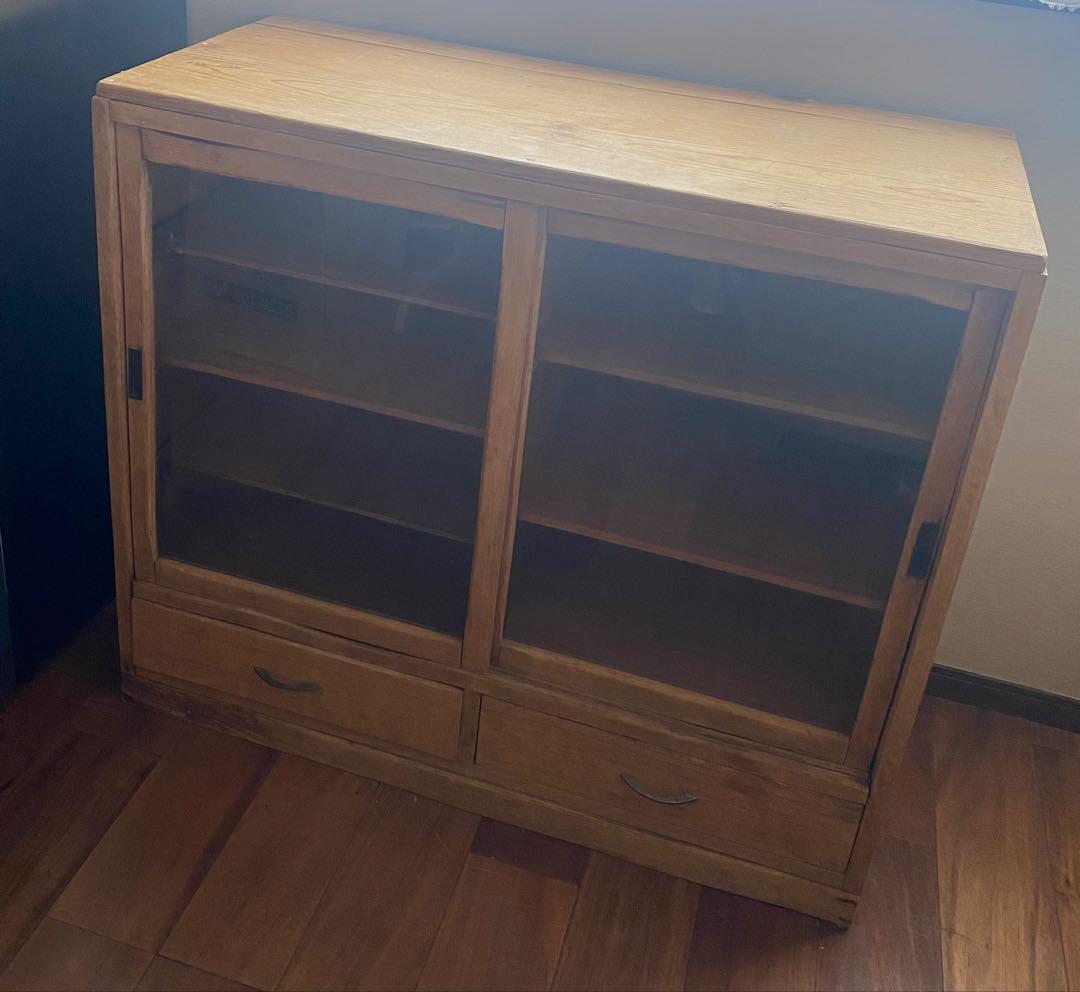 【送料込み】古い木の食器棚